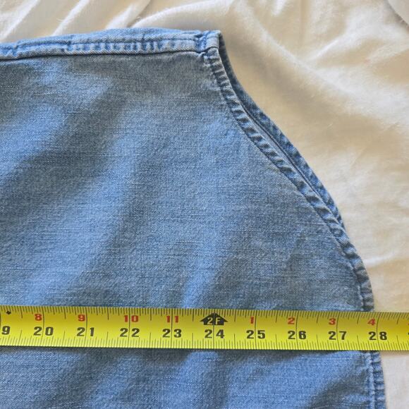 J. Crew Garcon Chambray Denim Western Shirt Pearl Button UP Size 4 (Fits like M) - Picture 9 of 9